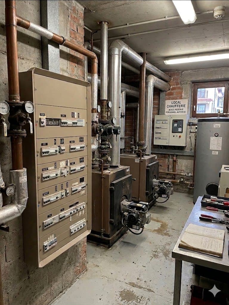 Locaux technique — chaufferie de siège social maison d'édition